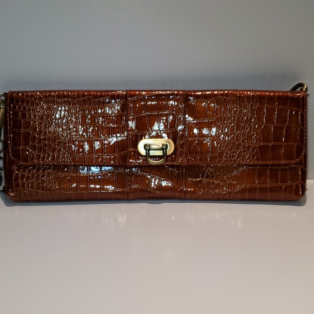 Nine West Patent Leather Clutch with Chain Strap